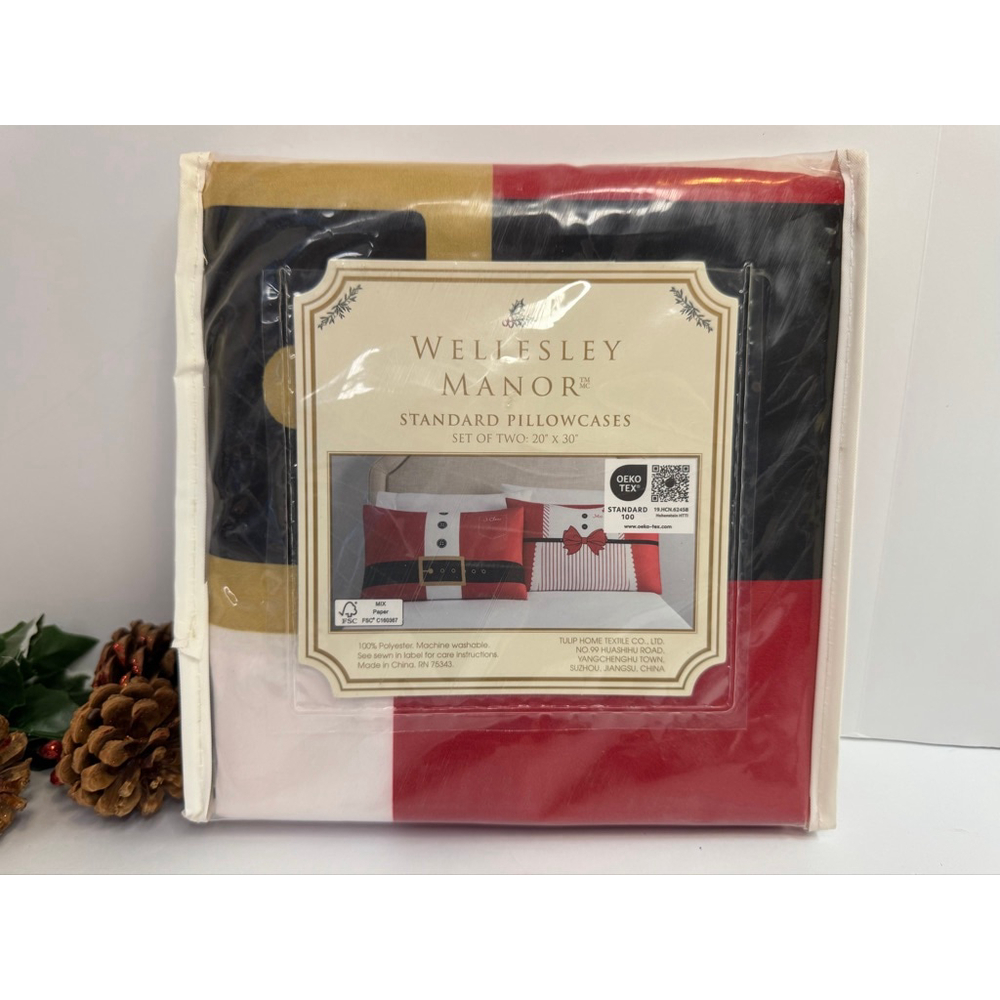 His and Hers Christmas Santa Suit Pillowcase Set